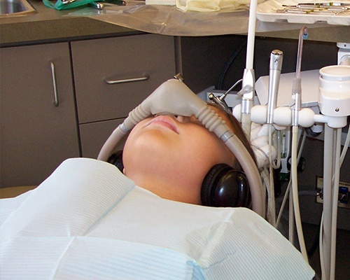 Child with nitrous oxide nasal mask