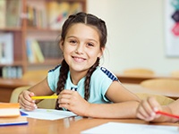 a child in class